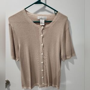 Portraits Women's Beige Button-Down Shirt